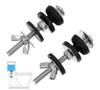 SHINYPASING Kit de Repuestos para Inodoro 2 Pernos y Junta de Acero Inoxidable, Perfil Discreto y Prevención de Fugas para Tanque de Baño