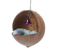 SHINYPASING Nido Periquitos de Cáscara de Coco Resistente y Cómodo con Campana y Cojín, Cama para Pájaros Adecuado para Jardín y Balcón, Nido Loros Delicado y No se Deforma Color Aleatorio