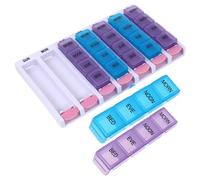 SHINYPASING Organizador de Medicamentos 28 Cuadrículas Colorido, Estuche Portátil para Viaje Compartimentos Herméticos, Clasificador Fácil de Usar para Salud y Almacenamiento Externo