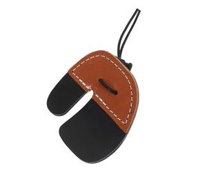 SHINYPASING Protector de Dedos para Tiro Diestro Piel Doble Capa Marrón Lengüeta Dedos Equipo de Práctica de Tiro Protección Duradera y Cómoda para (1 Unidad)