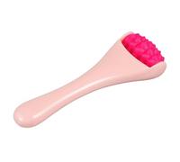 SHINYPASING Rodillo de Masaje Facial y Cuidado de Ojos Mango Rosa y Silicona Fucsia, Dispositivo Portátil para Aplicación de Crema y Esencias, Masajeador Multifuncional para Piel y Contorno