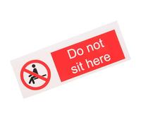 SHINYPASING Señal de Seguridad Adhesiva de No Sentarse Aquí, Pegatina de Advertencia Autoadhesiva 150x50 Mm, Color Visible para Oficinas, Escuelas y Hoteles, Cartel de Precaución Resistente