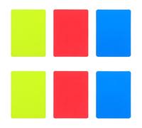 SHINYPASING Tarjetas Oficiales de Árbitro para Fútbol y Voleibol, Juego de 6 Tarjetas de Penalización en PVC Resistente, Colores Rojo, Amarillo y Azul