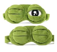 Shinywear - 2 antifaz para dormir para mujeres y niños, máscara de ojos para dormir, linda rana triste con los ojos vendados de felpa divertida cubierta de sombra de ojos para viajes, yoga, siesta,