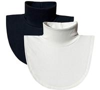 Shinywear Falsos Dickies de cuello alto para mujer, cuello desmontable, cuello alto falso, algodón, 2 unidades, color liso, Talla única