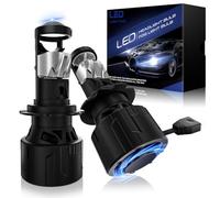 SHINYY Bombillas H7 LED Lenticular Faro para Coche y Moto 30000LM, 2025 Nueva Potente 6500K Blanca Fría Lámpara LED H7 con Lente para Luz de Cruce/Carretera, Canbus Anti-Error, Paquete de 2