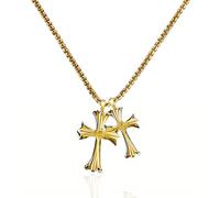 SHINYY Collar de cruz para mujeres y hombres | Collar con colgante gótico punk | Joyería religiosa gótica grunge para él y ella, Estándar, Zinc Acero inoxidable, Sin piedra preciosa