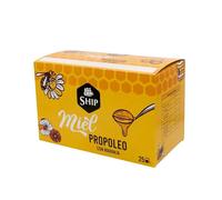 Ship - Infusión de Propóleo con Miel - Caja de 25 Unidades - Sabor a Naranja - Contribuye al Bienestar Respiratorio - Fortalece el Sistema Inmunológico - Propiedades Antibacterianas
