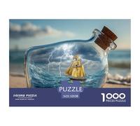 Ship Inside The Bottle Flotin on Waves 1000 Pcs Premium-Karton Puzzle Ship in A Bottle Stressabbau Kreatives Spiel Puzzles Als Geburtstagsgeschenke 52x38cm/1000pcs