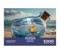 Ship Inside The Bottle Flotin on Waves 1000 Pcs Stabiler Karton Puzzle Ship in A Bottle Stressabbau Familienspiel Puzzles Für Erwachsene Und Kinder 70x50cm/1000pcs