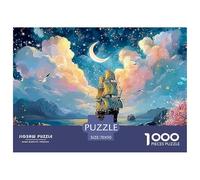 Ship Sailing Under The Moonlite 1000 Stück Premium-Karton Puzzle Nautical Vessel Stressabbau Kreatives Spiel Puzzles Als Wohnaccessoires 70x50cm/1000pcs