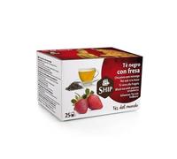 Ship - Té Negro con Fresa - Caja de 25 Unidades - Propiedades Antioxidantes - Ayuda a Activar la Mente - Contiene Vitaminas y Minerales - Aporta Bienestar y Tranquilidad - Infusiones y Tés