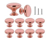 ShipeeKin 10X Herrajes de cromo pulido Perilla manija puerta hongo 30 mm | para gabinete, armario, armario, muebles de estantes de baño, etc. (Oro rosa)