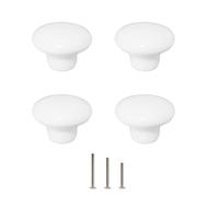 ShipeeKin 4 Pomos De Puerta Blancos Retro De Cerámica Redonda Cajón Armario Cocina Tirador 32mm