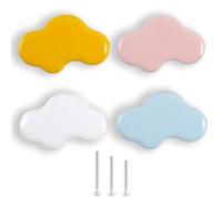 ShipeeKin 4X colorido lindo brillante pomos de cerámica en forma de nube encantadora puerta tirón perilla armario de cerámica cajón cocina vestidor niños dormitorio tira armario