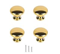 ShipeeKin 4x Pomos Armario Tiradores Dorados para cocina Oro Perillas de Gabinete Redondas Perillas de Cajón 30mm Pomo de Muebles