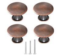 ShipeeKin 4x pomos para muebles aceitado de 30 mm para tocador, armario, baño, oficina, cocina(cobre rojo)