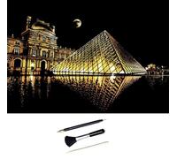 ShipeeKin imágenes para rascar 405 x 285mm A3 Lugares de interés Scratch Art, Cuadros para rascar para niños con Juego de Herramientas (Louvre)