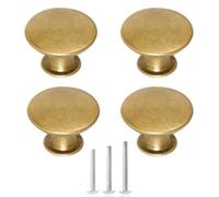 ShipeeKin Juego de 4 pomos para muebles de 30 mm para tocador, armario, baño, oficina, cocina (bronce amarillo)