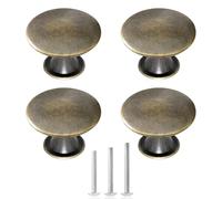 ShipeeKin Juego de 4 pomos para muebles de 30 mm para tocador, armario, baño, oficina, cocina (Bronce antiguo)