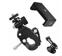 ShipeeKin Soporte de Abrazadera cámara Clip de teléfono Inteligente de liberación rápida para la Serie Gopro Hero, cámaras de acción, réflex, Soporte para micrófono, Bicicleta o Manillar φ17-35 mm