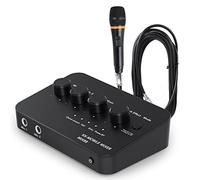 Shipenophy Mezclador de Audio Portátil con Dos Entradas de micrófono. | Conexión inalámbrica Bluetooth, entrada/salida auxiliar, efectos de reverberación incorporados, gran compatibilidad con