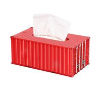 Shipping Container Paper Holder - Tissue Storage Dispenser, Decorative Desktop Organizer Case, Stylish Rectangular Paper Storage Display Container | Living Room Study Room Kitchen Work Area Bedroom