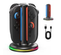 Shiptree Estación de Carga para Mando Switch 2, stación de Carga Magnética de 4 Puertos para Joy-C 2, Indicador LED, Dock de Carga USB-C para El Accesorio de Controlador Switch 2