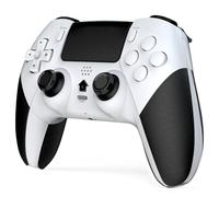 Shiptree Mando para PS-4, Mando Inalámbrico para PS4/Pro/Slim/PC con Doble Vibración, Turbo, Sensor Giroscopio, Panel Táctil, Audio Jack (Blanco)
