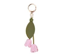 ShiQiao Spl Abalorio de tulipán para bolso de mujer, decoración de bolso para niñas, cumpleaños, Navidad, regalos de Navidad para mejor amiga, mamá, amante de las flores, llavero de piel sintética