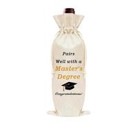 ShiQiao Spl Bolsa de regalo de vino de graduación para hija, hijo, regalos de graduación para nieta, nieto, regalos de graduación para mujeres y hombres, White, Maestría
