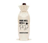 ShiQiao Spl Bolsa de regalo de vino de graduación para hija, hijo, regalos de graduación para nieta, nieto, regalos de graduación para mujeres y hombres, White, doctorado