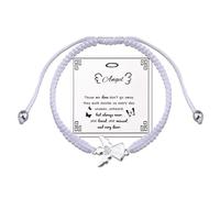 ShiQiao Spl Pulsera conmemorativa de ángel para mujeres y hombres, regalos conmemorativos de condolencias por la pérdida de papá, mamá, mejor amigo, regalo de recuerdo para hija, hijo, pulsera de