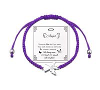 ShiQiao Spl Pulsera conmemorativa de ángel para mujeres y hombres, regalos conmemorativos de condolencias por la pérdida de papá, mamá, mejor amigo, regalo de recuerdo para hija, hijo, pulsera de