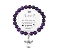ShiQiao Spl Regalos de condolencias para mujeres y hombres, pulsera de cuentas de piedra, regalo de condolencia por la pérdida de un ser querido, regalos para ella, él, pulsera elástica de ángel
