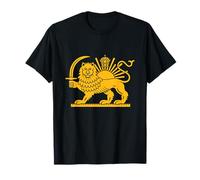 Shir o Khorshid Irán León y Sol con Corona Antigua Persia Emblema Camiseta