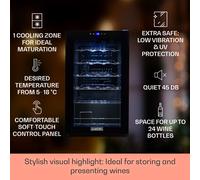 Shiraz 24 Uno Vinoteca 63L 24 botellas panel de control táctil de 5 a 18 °C Klarstein
