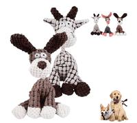 Shirem Bite Buddy, Petsboro Bitebuddy Dog Toy, Stuffed Animal Plush Chew Toys with Squeakers, Indestructible Dog Toys, Squeaker Plush Toy for Aggressive Chewers(Brown+Beige)
