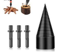 Shirem Easysplit Drill Bit, Fanyil Easysplit Drill Bit, Wood Splitter Drill Bits, Taladro Divisor de Leña, Cortador de Troncos, Broca para Cortar Leña Juego con 3 Mangos de Taladro (42mm)