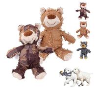 Shirem Robust Bear, Petsboro Robust Bear, Squeaky Dog Chew Toys, Dog Stuffed Animals Chew Toy, Indestructible Robust Bear, Dog Toys for Aggressive Chewers Large Small Dogs(Purple+Brown,S)