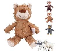 Shirem Robust Bear, Petsboro Robust Bear, Squeaky Dog Chew Toys, Dog Stuffed Animals Chew Toy, Indestructible Robust Bear, Dog Toys for Aggressive Chewers Large Small Dogs(Brown,L)