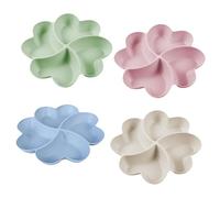 Shirene Bandeja para Aperitivos,4 Piezas Bandeja Aperitivos con 4 Compartimentos,Plato de Snacks,Bandejas de Plástico Reutilizables para Aperitivos,Frutas,Bocadillos,Postres,Caramelos y Frutos Secos