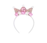 Shirene Corona Cumpleaños 5 años,Corona Cumpleaños Corona Princesa Niña Decoración de Cumpleaños Diadema de Feliz cumpleaños con Purpurina,Regalo para Cumpleaños Niñas