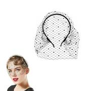 Shirene Diadema,Diadema con Velo de Malla Negra Tocado,Mujer Tocados Sombrero Velo Vintage Tocado,Diadema de Malla con Velo de Los Años 20,Tocado para Mujer,Novia,Fiesta de Té,Velo para Mujer
