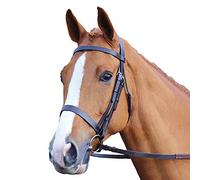 Shires Aviemore - Puente liso con rieles de agarre de goma, color negro, negro, Cob