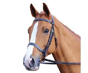 Shires Aviemore - Puente liso con rieles de agarre de goma, color negro, negro, Cob