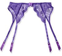 Shirley de Hollywood número 622 Talla única morado borde festoneado bordado Garterbelt