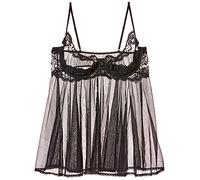 Shirley de Hollywood número x3394 tamaño 3/4 x y punta abierta neta de encaje negro Babydoll