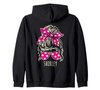 Shirley Messy Hair Bun Polkadot Ribbon Gafas de sol Diseños Sudadera con Capucha