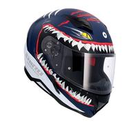 SHIRO SH-890 HUNTER Shark azul oscuro mate ECE 22.06 casco integral moto - Color: AZUL, Talla: Talla 2XL